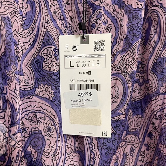 NWT ZARA Paisley Crop Top - Picture 10 of 10